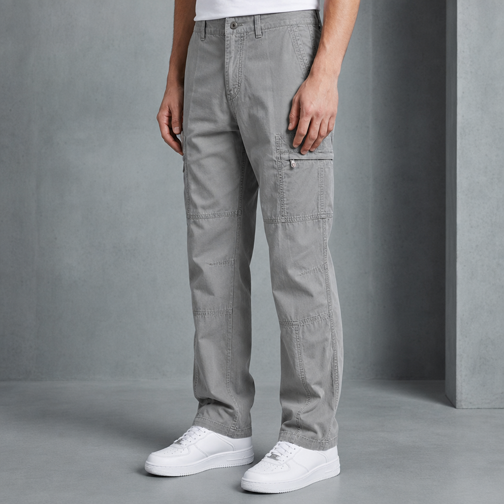 Symi Multi-Pocket Cargo Pants in Gray