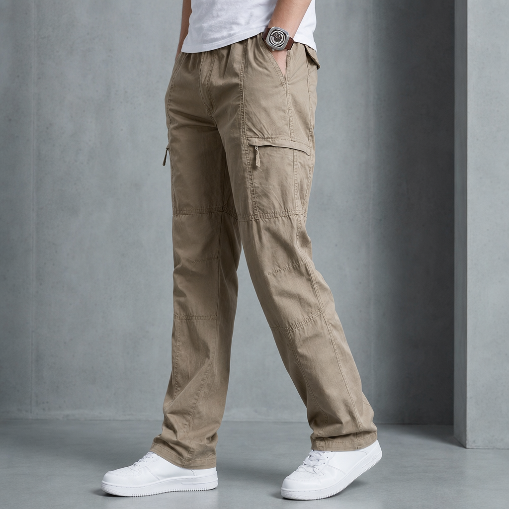 Symi Multi-Pocket Cargo Pants in Khaki